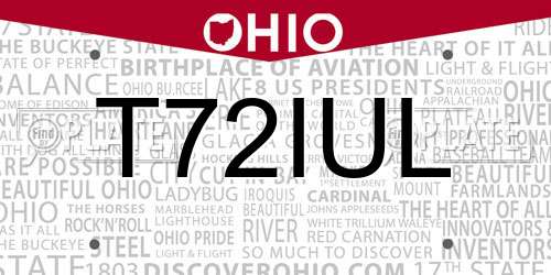 T72IUL Ohio License Plate