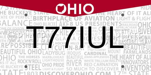 T77IUL Ohio License Plate