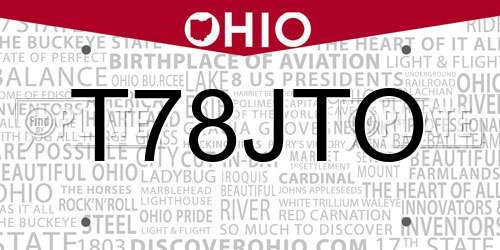 T78JTO Ohio License Plate