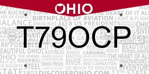 T79OCP Ohio License Plate