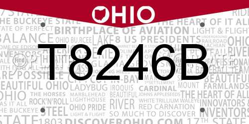 T8246B Ohio License Plate
