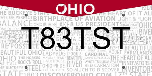 T83TST Ohio License Plate