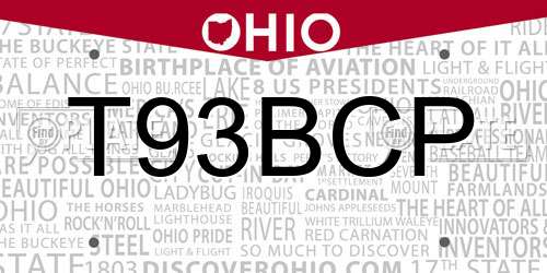 T93BCP Ohio License Plate