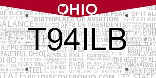 T94ILB Ohio License Plate