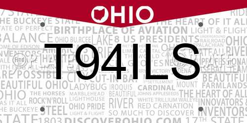 T94ILS Ohio License Plate