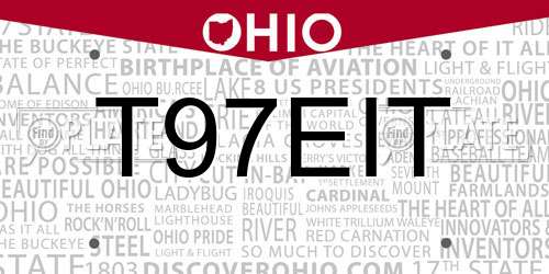 T97EIT Ohio License Plate