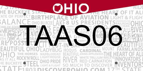 TAAS06 Ohio License Plate
