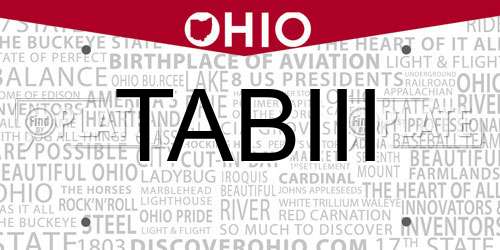 TABIII Ohio License Plate
