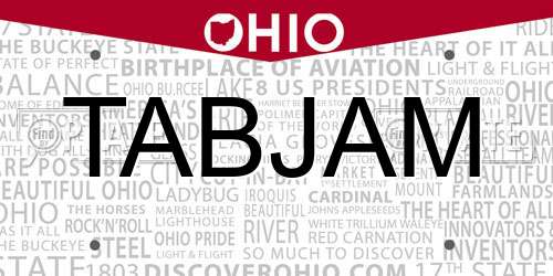 TABJAM Ohio License Plate