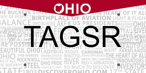 TAGSR Ohio License Plate