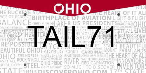 TAIL71 Ohio License Plate