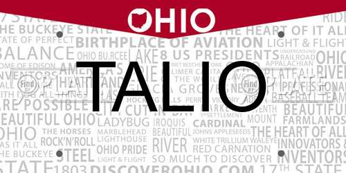 TALIO Ohio License Plate