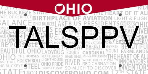 TALSPPV Ohio License Plate