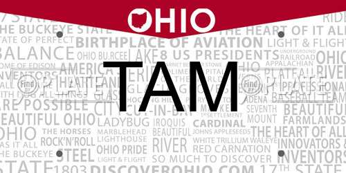 TAM Ohio License Plate