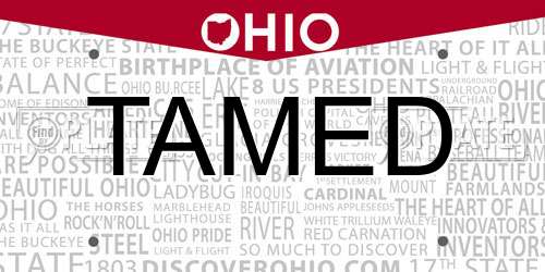 TAMED Ohio License Plate