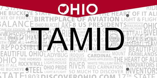 TAMID Ohio License Plate