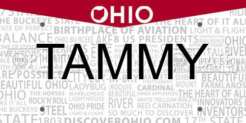 TAMMY Ohio License Plate