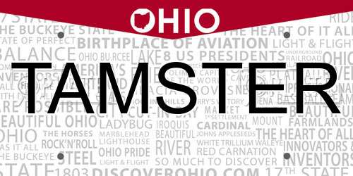 TAMSTER Ohio License Plate