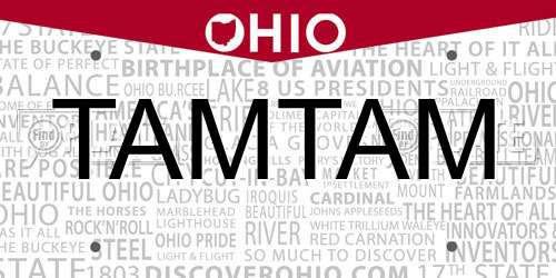 TAMTAM Ohio License Plate
