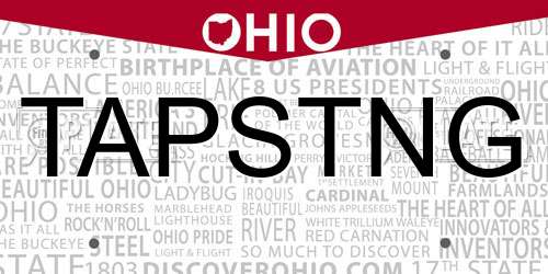 TAPSTNG Ohio License Plate