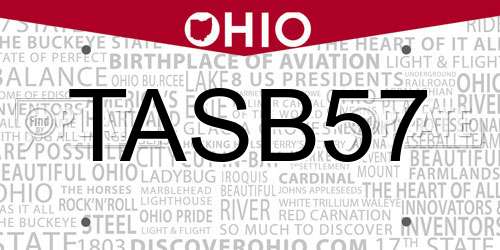 TASB57 Ohio License Plate