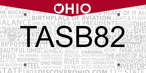 TASB82 Ohio License Plate