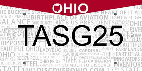 TASG25 Ohio License Plate