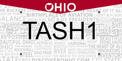 TASH1 Ohio License Plate