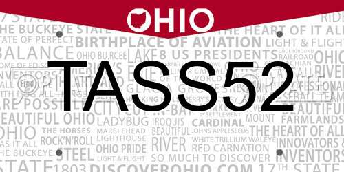 TASS52 Ohio License Plate