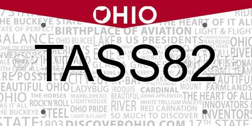 TASS82 Ohio License Plate