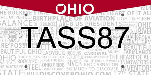 TASS87 Ohio License Plate