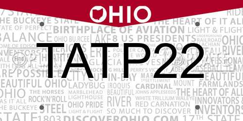 TATP22 Ohio License Plate