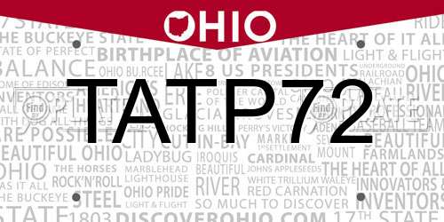 TATP72 Ohio License Plate