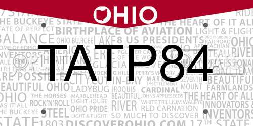 TATP84 Ohio License Plate