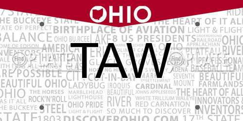 TAW Ohio License Plate