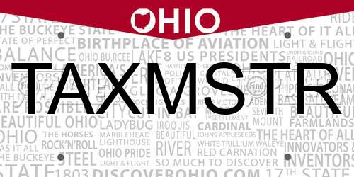 TAXMSTR Ohio License Plate