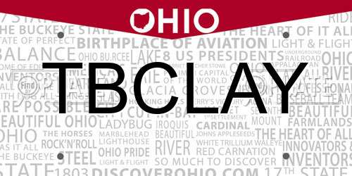TBCLAY Ohio License Plate