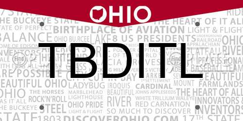 TBDITL Ohio License Plate
