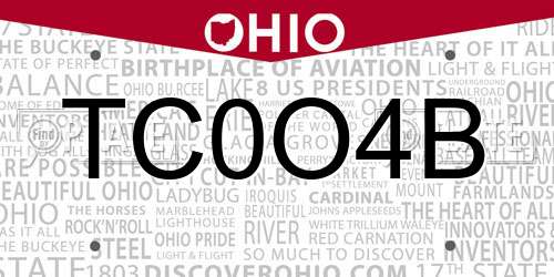 TC0O4B Ohio License Plate