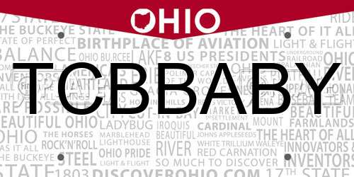 TCBBABY Ohio License Plate