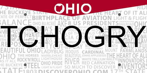 TCHOGRY Ohio License Plate