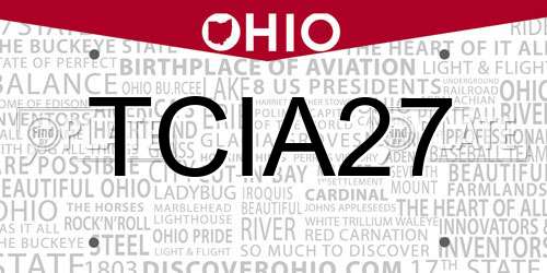 TCIA27 Ohio License Plate