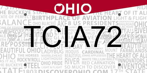 TCIA72 Ohio License Plate