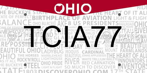 TCIA77 Ohio License Plate