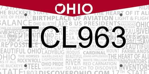 TCL963 Ohio License Plate