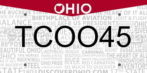 TCOO45 Ohio License Plate