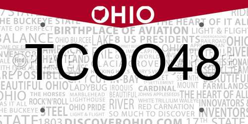 TCOO48 Ohio License Plate