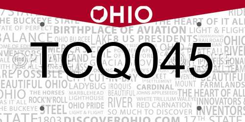 TCQ045 Ohio License Plate