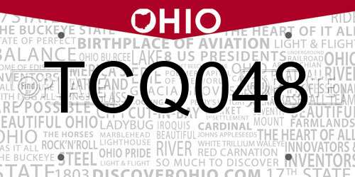TCQ048 Ohio License Plate