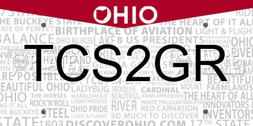 TCS2GR Ohio License Plate